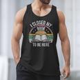 Retro Vintage I Closed My Book To Be Here Book Lover Reading Men Tank Top