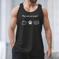 Simple Needs Coffee Paw & Books Reading Graphic Book Lovers Men Tank Top Simple Needs Coffee Paw & Books Reading Graphic Book Lovers Men Tank Top