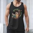 Sloth Reading a Book Lazy Sloth Bookworm Men Tank Top
