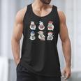 Snowman Reading Book Santa Christmas Bookish Teacher Men Tank Top Snowman Reading Book Santa Christmas Bookish Teacher Men Tank Top