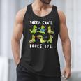 Sorry Can't Books Bye Dinosaur Librarian Bookworm Teacher Men Tank Top