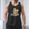 Squirrel Reading Book Glasses Bookworm Librarian Men Tank Top Squirrel Reading Book Glasses Bookworm Librarian Men Tank Top