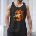 Squirrel Reading Book Lover Men Tank Top