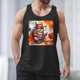 Squirrel Reading Comic Book On Autumn Branch Glasses Leaves Men Tank Top