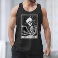 Tarot Card Shirt The Reader Tarot Skeleton Reading Book Men Tank Top