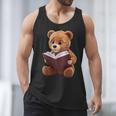 Teddy Bear Reading a Book Men Tank Top