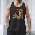 Turkey Reading Books Fall Librarian Book Lover Teacher Kids Men Tank Top
