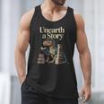Unearth A Story Dinosaur Reading a Library Book Men Tank Top Unearth A Story Dinosaur Reading a Library Book Men Tank Top
