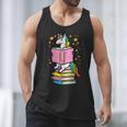 Unicorn Read Reading Book Librarian America Girls Women Men Tank Top