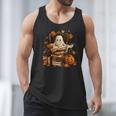 Vintage Ghost Book Reading Pumpkin Gothic Halloween Teachers Men Tank Top Vintage Ghost Book Reading Pumpkin Gothic Halloween Teachers Men Tank Top