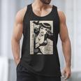 Vintage Vampire Bat Vampire Pin Up Girl Horror Comic Book Men Tank Top
