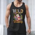 Wild About Reading Books Reader Lover Funny Teacher Animals For Men Women Kids Men Tank Top