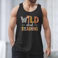 Wild About Reading Books Reader Teachers Kids Librarian Men Tank Top