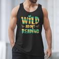 WILD ABOUT READING I Love Books Bookworm Library Day Men Tank Top WILD ABOUT READING I Love Books Bookworm Library Day Men Tank Top