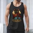 Wizard Cat Reading a Book While Crocheting Men Tank Top Wizard Cat Reading a Book While Crocheting Men Tank Top