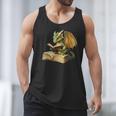 Women's Dragon Bookworm Reading Book Graphic Men Tank Top Women's Dragon Bookworm Reading Book Graphic Men Tank Top