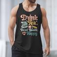 Women's Drink Tea Read Books Nerd Book Reader Book Reading Lover Men Tank Top
