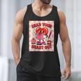 Women's Read Your Heart Out Groovy Bookish Valentine Day Women Girls Men Tank Top