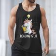 Women's Reading Is Lit Unicorn Library English Teacher Book Lover Men Tank Top