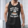 Women's Wild Dreams Reading Giraffe Book Reader Zoo Animals Kids Men Tank Top