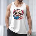 Adorable Book Lover Axolotl With Reading Glasses Cute Men Tank Top
