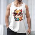 Adorable Book Lover Chipmunk With Reading Glasses Cute Premium Men Tank Top