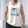 Book Lover Reading Husky Dog Men Tank Top