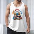 “Books Coffee & Yarn Enthusiast Cozy Reader Men Tank Top
