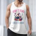 Born To Read Forced To Work Reading Skeleton Bookish Book Men Tank Top