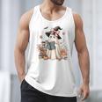 Cute Ghost Reading Book Librarian Book Lover Men Tank Top