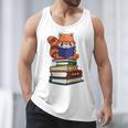 Cute Kawaii Kids Reading Books Glasses Red Panda Lover Men Tank Top