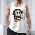 Cute Panda Reading Book Under Moon Bookworm Coffee Lover Men Tank Top