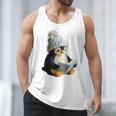 Cute Penguin Reading Book Faux-Crochet Print Men Tank Top Cute Penguin Reading Book Faux-Crochet Print Men Tank Top