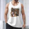 Ghost Reading Book Cat Lover Halloween Reading Enthusiast Men Tank Top Ghost Reading Book Cat Lover Halloween Reading Enthusiast Men Tank Top