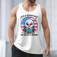 A Good Day To Read a Book Reading Eagle With American Flag Men Tank Top