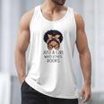 Just a Girl Who Loves Books Messy Bun Black Women Reading Men Tank Top
