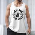 Love God Drink Coffee Read Books Christian Book Lover Men Tank Top