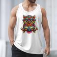 Owl With Glasses And Book Reading Men Tank Top