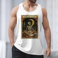 The Reader Tarot Card Book Lover Skeleton Art Goth Style Men Tank Top