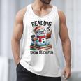 Reading Is Snow Much Fun Christmas Bookworm Snowman Reading Men Tank Top