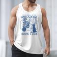 Sarcastic Anti Social Book Club Cat Skull Book Lover Men Tank Top