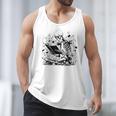 Skeleton Skull Halloween Book Reading Books Lover Teacher Men Tank Top