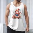 Snowman Reading Books Lovers Christmas Librarian Bookworm Men Tank Top