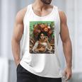 History Month Black Afro Girl Women Book Lovers Floral Men Tank Top