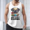 Wild About Reading Book Lover Pug Dog Men Tank Top