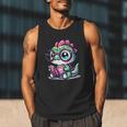 Adorable Book Lover Basilisk With Reading Glasses Cute Men Tank Top