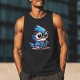 Adorable Book Lover Blue Jay With Reading Glasses Cute Men Tank Top Adorable Book Lover Blue Jay With Reading Glasses Cute Men Tank Top