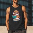 Adorable Book Lover Mallard Duck With Reading Glasses Cute Men Tank Top Adorable Book Lover Mallard Duck With Reading Glasses Cute Men Tank Top