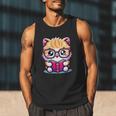 Adorable Book Lover Persian Cat With Reading Glasses Cute Men Tank Top Adorable Book Lover Persian Cat With Reading Glasses Cute Men Tank Top