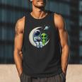 Astronaut Reading Book To Alien Shirt Moon Space Lover Kids Men Tank Top